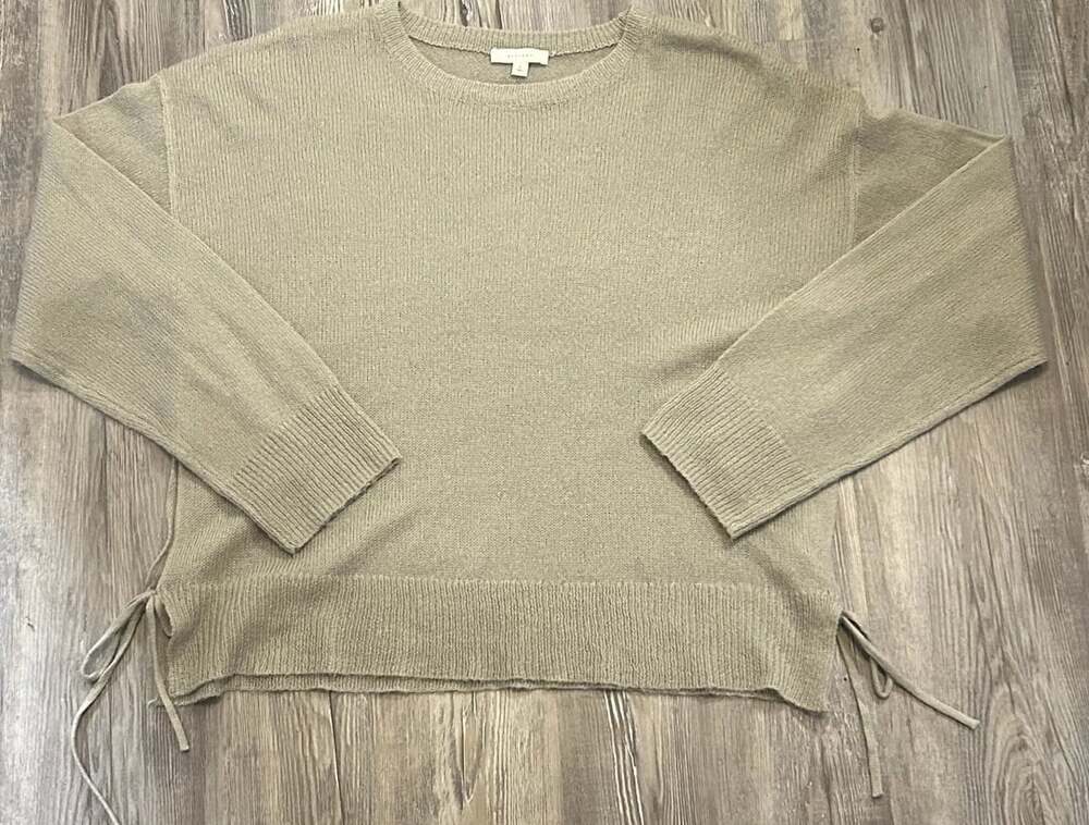 all:row Women's Side-Tie Detail Crewneck Sweater Beige Size L